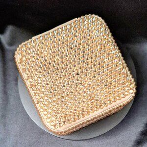 Small Gold Jewelry Box with Golden Rhinestones